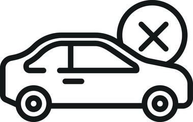 Car Remove Delete Cancel Vector Line Icon