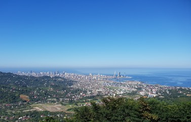 Landscape view of daytime Batumi from mount Sameba Gora Sameba Georgia