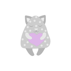 illustration of a cute cat drawn in pencil