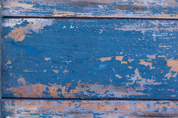 Old painted wooden planks for design. Vintage wooden background.