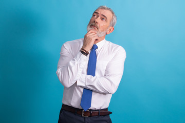 adult business man isolated on color background