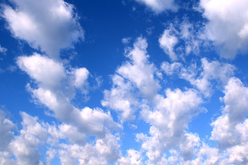 Obraz premium Blue Clear Cloudy Sky Atmosphere Background Clouds