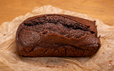 brownie isolated on baking paper