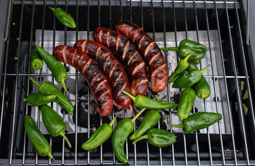 freshly grilled barbecue sausage