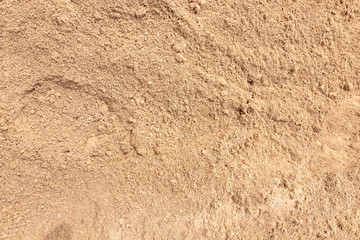 Top view sand background and texture on the beach. Abstract Sandy free space for text.