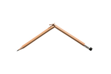 Close up pencil broken and chewed