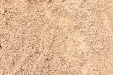 Top view sand background and texture on the beach. Abstract Sandy free space for text.
