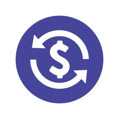 Currency exchange icon. Global money conversion sign. Finance, economy, banking concept.