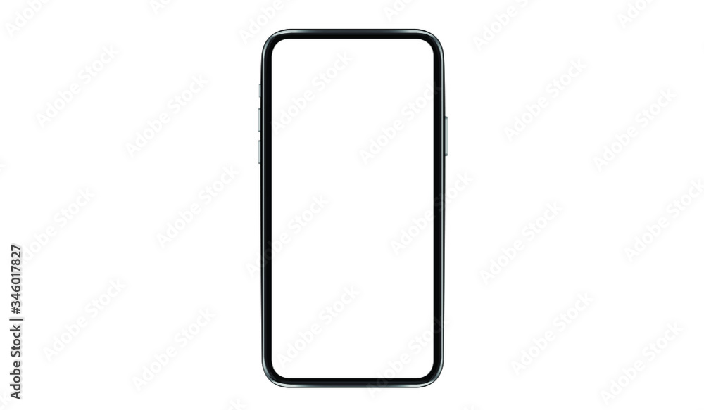 Poster smartphone with a blank screen lying on a flat surface. high resolution vector