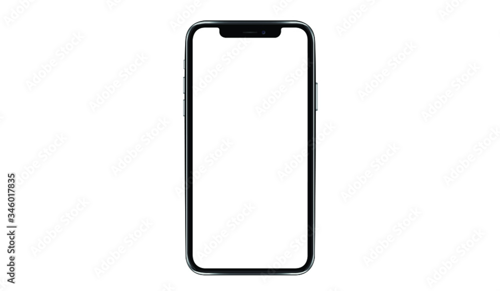 Poster iphone isolated mockup 3d frameless of smartphone iphone x pro max with blank screen for infographic