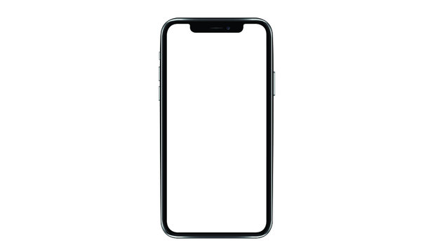 iphone isolated mockup 3D frameless of Smartphone iPhone x Pro Max with blank screen for Infographic Global Business web site design app iphon - Clipping Path