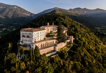 Brandolini castle at dawn in summer