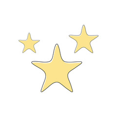 Star icon hand drawn line in doodle style vector illustration isolated on white.