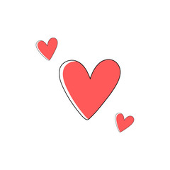 Heart hand drawn line icon. Love symbol vector illustration isolated on white.