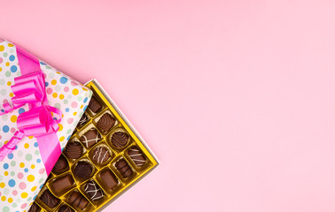 Delicious chocolates different shapes and taste