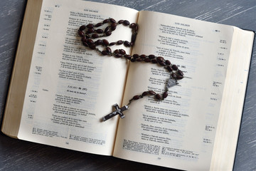 Bible and a rosary