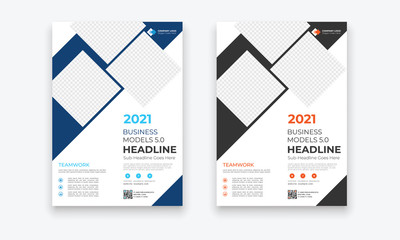 Business Conference brochure flyer design layout template in A4 size, with nice background, vector eps