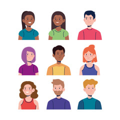 set of boys and attractive girls user