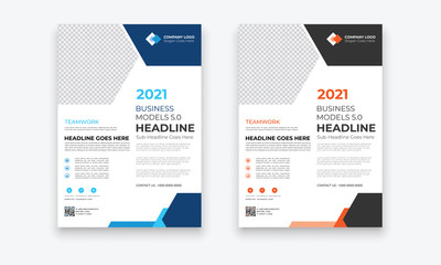 Business Conference brochure flyer design layout template in A4 size, with nice background, vector eps