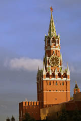 Fototapeta premium Spasskaya clock tower. Architecture of Moscow Kremlin, Russia. Popular ladnmark.