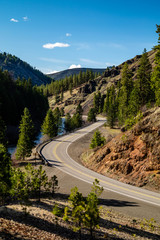 Daylight Canyon and Wallowa Lake Highway 82 in eastern Oregon, USA