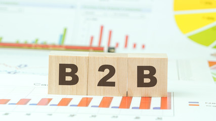 b2b text on wooden blocks business ecommerce communication and partnership concept