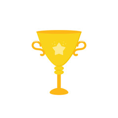 Vector golden trophy, prize, achievement icon isolated on white background.