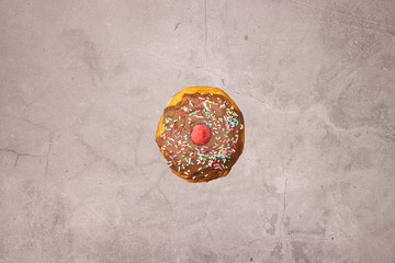Obraz na płótnie Canvas Delicious Donuts glazed with chocolate 