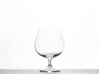 empty glass on white background