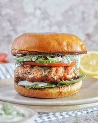 Greek Salmon Burger