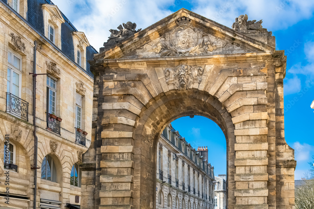 Wall mural bordeaux, the beautiful dijeaux gate, ancient monument