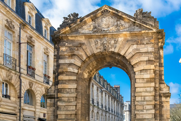 Bordeaux, the beautiful Dijeaux gate, ancient monument 
