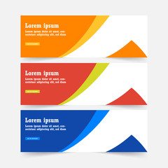 Abstract Banner Template Design. Horizontal header, web banner. Social Media Cover, poster. Vector abstract geometric design banner web template. Vector illustration