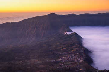 Mount bromo, Bromo Tengger, Semeru National Park is the famous tourist attraction in East Java Indonesia..