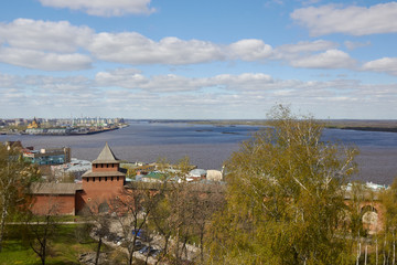Obraz premium Nizhny Novgorod Kremlin on Volga river