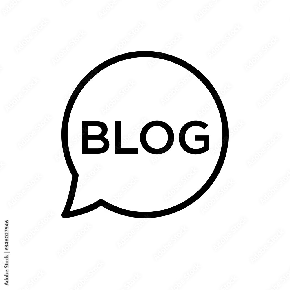 Poster blog icon vector, speech icon vector in lineart style on white background