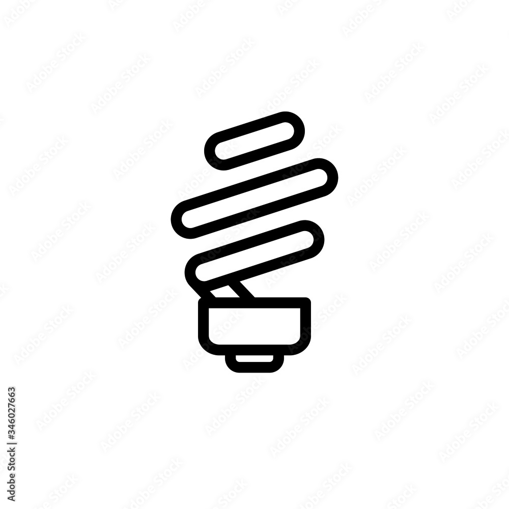 Poster bulb icon vector in lineart style on white background, light bulb simple icon vector.