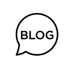 blog icon vector, speech icon vector in lineart style on white background