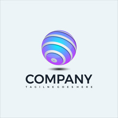 abstract sphere logo design template. global icon. for business, consulting, technology, science, etc 