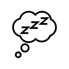 sleep icon vector in lineart style on white background