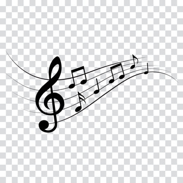 Music notes, musical design elements isolated vector illustration.