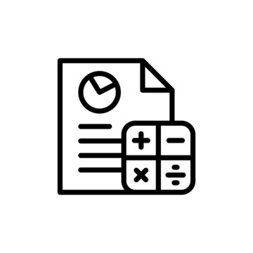 black and white document with calculator clip art preview