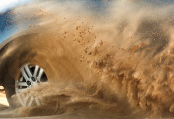Car drive in desert auto, sand, engine. © bravissimos
