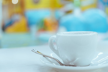 Blur image of playground in the mall, use for background.