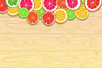 bright summer background with citruses