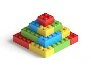 Toy brick pyramid 3D