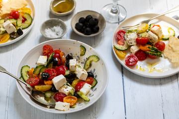 Greek salad with tomatoes,cucumber and feta cheese