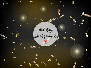 Naklejka premium Tinsel Confetti Isolated, Golden Celebration Foil.