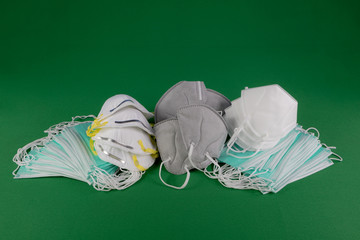 Variety of medical facial mask for doctor and medical staff.