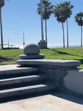 Venice Beach, California, Park, Palm Trees, Basketball, Skateboard, Gym, Workout, Running
